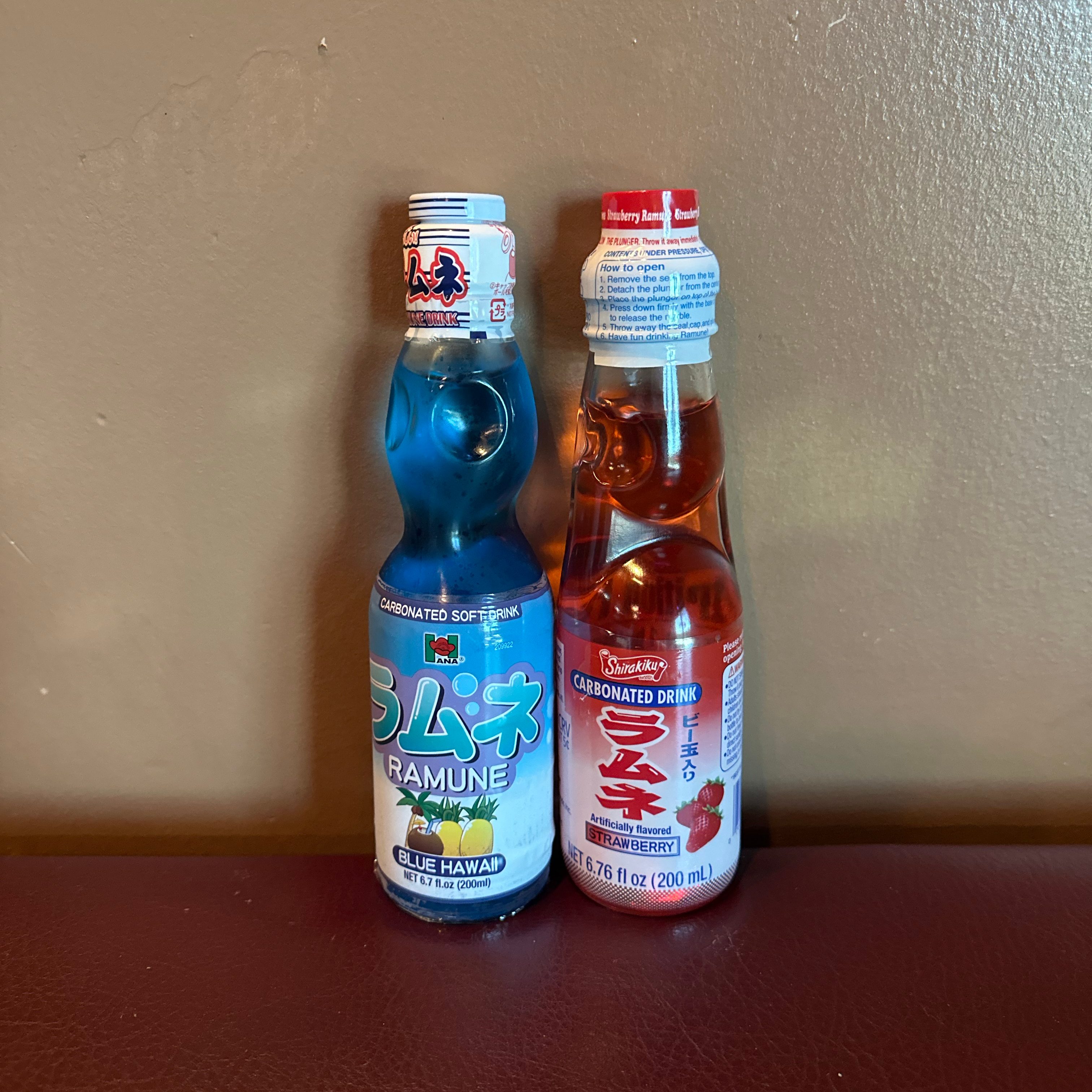 Ramune (Strawberry) Bottle.