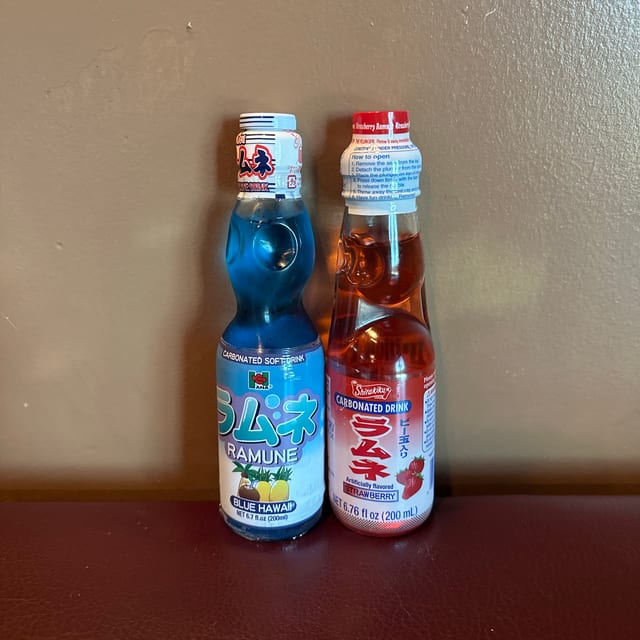 Ramune (Strawberry) Bottle.